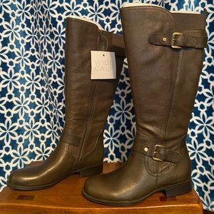 NATURALIZER WIDE CALF LEATHER RIDING BOOT Size 6 NWT NIB